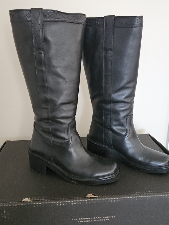Frye Shoes - FRYE Kate Pull On Black Leather Knee High Riding Boots Wide Calf Women’s 7M